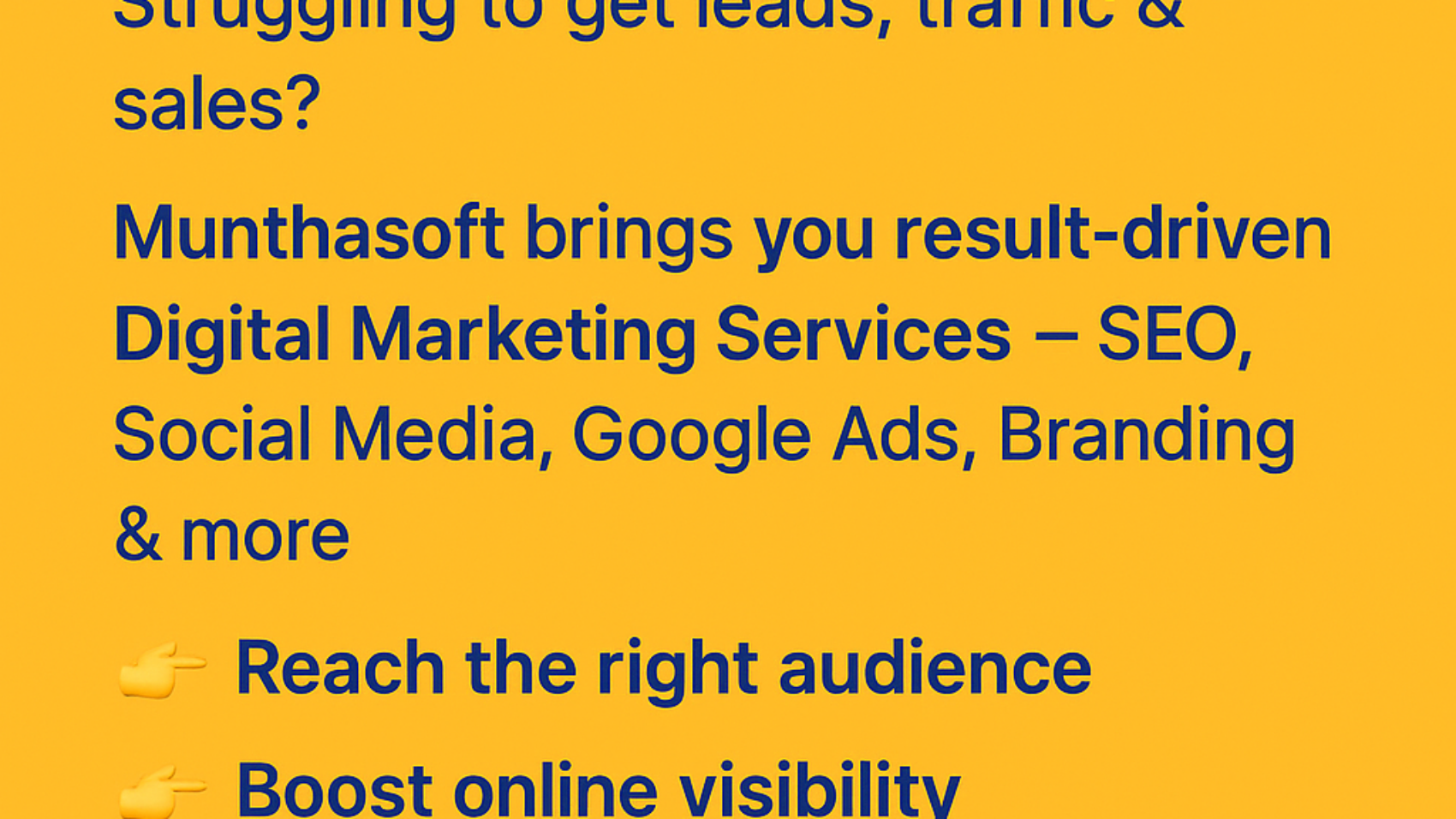 Munthasoft offers powerful Digital Marketing Services – SEO, Social Media, Google Ads & Branding. Drive traffic, leads & sales with Munthasoft today!