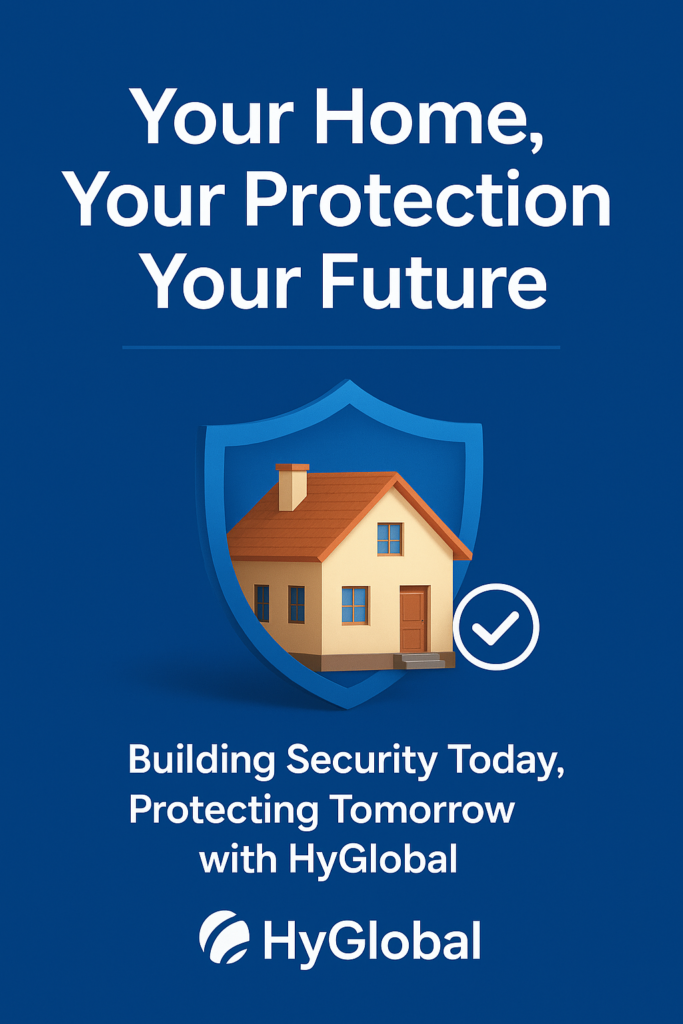 Safeguard Your Home, Your Protection, Your Future with HyGlobal’s trusted real estate, insurance, and future-planning solutions. Secure peace of mind today.