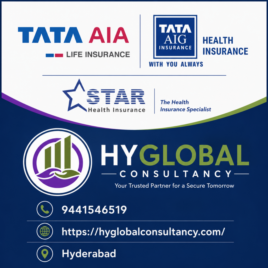 Compare Tata AIA Life Insurance, Tata AIG Health Insurance, and Star Health Insurance plans with HyGlobal. Get the best protection, savings, retirement, and medical coverage solutions.